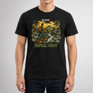 T-Shirt Special TROPICAL FOREST Graphic Tee BLACK